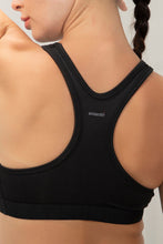 Load image into Gallery viewer, Amante Energize Medium Impact Round Neck Sports Bra - Black 98701