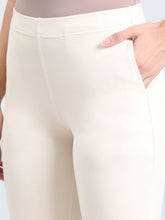Load image into Gallery viewer, Go Colors Ecru Ponte Smart Fit Kurti Pant