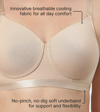 Load image into Gallery viewer, Enamor Innovations Fabcool Breathable Cup Women's T-Shirt Bra - Antimicrobial Comfort, Perforated Cups Padded, Wirefree, High Coverage - A165 (Pale Skin)