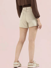 Load image into Gallery viewer, Go Colors Light Beige Cotton Twill Shorts