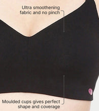 Load image into Gallery viewer, Enamor Ultra-Smoothing Women's Cotton Everyday T-Shirt Bra - No-Pinch, Hidden Lift, Non Padded, Wirefree, High Coverage - A027 (Black)