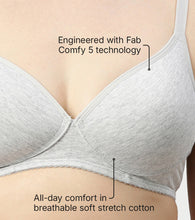 Load image into Gallery viewer, Enamor Supima Cotton Women's Plunge Lift Everyday T-Shirt Bra - Extra Comfort, Padded, Wirefree, Medium Coverage - A039 (Greymelange)