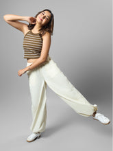 Load image into Gallery viewer, Go Colors Cream Parachute Pants