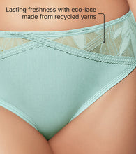 Load image into Gallery viewer, Enamor BambooBliss Lace Trim Brief, Mid Rise, 3/4th Back Coverage - IP25 (Jade Green)