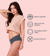 Load image into Gallery viewer, Enamor PH40 Innovations Invisi, All Day Comfort, Mid Waist Hipster Panty for Women - No Visible Panty Lines, Sweat wicking, Free Cut, Full Coverage - Pack of 1 (Ink Grey)