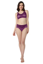 Load image into Gallery viewer, Amante Elegant Lace Non-Padded Non-Wired Support Bra - Pickled Beet & Stucco 101301