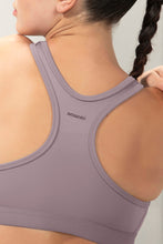 Load image into Gallery viewer, Amante Energize Medium Impact Round Neck Sports Bra - Purple Dove 98701