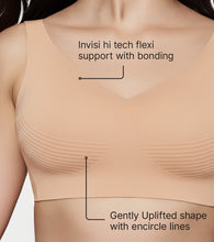 Load image into Gallery viewer, Enamor Innovations Invisi Encircle lift, Ultra smooth, Bonded, Slip-on, Women's T-Shirt Bra - Seamless, No-Pinch, No-Dig, Padded, Wirefree, High Coverage- IO01 (Skin)