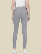 Load image into Gallery viewer, Go Colors Ebony Grey Cotton Polyester Super Stretch Jeggings