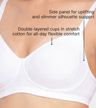 Load image into Gallery viewer, Enamor Innovations Fabcool Encircled Side Support Shaper, Non Padded, Wirefree, High Coverage, Women's Cotton Everyday Bra - A042 (Available in Plus Sizes) (White)