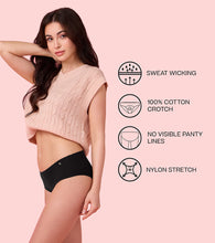 Load image into Gallery viewer, Enamor PH40 Innovations Invisi, All Day Comfort, Mid Waist Hipster Panty for Women - No Visible Panty Lines, Sweat wicking, Free Cut, Full Coverage - Pack of 1 (Jet Black)