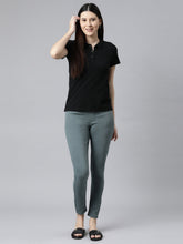 Load image into Gallery viewer, Go Colors Ocean Green Cotton Polyester Super Stretch Jeggings