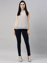 Load image into Gallery viewer, Go Colors Navy Cotton Polyester Super Stretch Jeggings