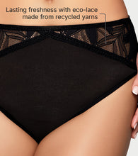 Load image into Gallery viewer, Enamor BambooBliss Lace Trim Brief, Mid Rise, 3/4th Back Coverage - IP25 (Black)