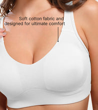 Load image into Gallery viewer, Enamor Easy Slip-On and Back Keyhole Women's Cotton Everyday Beginner's Bra - Padded, Wirefree, Full Coverage - A106 (White)