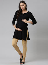 Load image into Gallery viewer, Go Colors Wheat Cotton Stretch Maternity Churidar