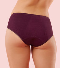 Load image into Gallery viewer, Enamor IP12 Bamboo Cotton Period Panty - Mid Waist, Full Back Coverage, Extended Protective Lining with Extra Layer at the Crotch - Grape Wine