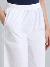 Load image into Gallery viewer, Go Colors White Cotton Hakoba Palazzo