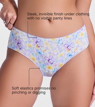 Load image into Gallery viewer, Enamor P177 Ultimate Softness Modal Hipster Panty for Women - Mid Waist, Outer Elastic, Medium Coverage (Lilac Garden Print)