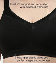 Load image into Gallery viewer, Enamor Full Support Super Lift Women's Cotton Everyday Minimizer Bra - Non Padded, Wirefree, Full Coverage - A112 (Available in Plus sizes) (Black)