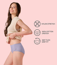 Load image into Gallery viewer, Enamor IP37 Innovations Flexi Free, Comfy Essentials, No Visible Panty Lines, All Day Comfort, Mid Waist Brief Panty for Women - Regular Coverage (Pastel Lilac)