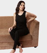 Load image into Gallery viewer, Enamor TH04 Women's Thermal Vest with Soft Heat Generating Fabric, Wide Round Neck Engineered with HeatSkins™ Warm Technology (Black)