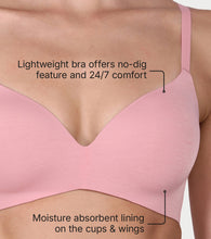 Load image into Gallery viewer, Enamor Innovations Invisibra, Ultra smooth, Flexi Wire Lift, Bonded, Women's T-Shirt Bra - Seamless, No-Pinch, Padded, Wirefree, Medium Coverage - F084 (Strawberry Ice)