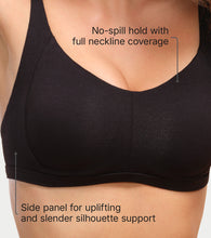 Load image into Gallery viewer, Enamor Innovations Intellifresh Antimicrobial Minimizer Everyday Cotton Bra for Women - Padded, Wirefree, Full Coverage - A058 (Black)
