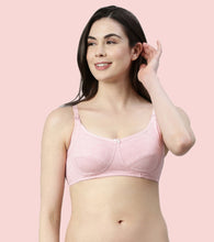 Load image into Gallery viewer, Enamor Innovations Eco-Melange Cotton, Women's Nursing Bra - Sectioned Lift and Support, Non Padded, Wirefree, High Coverage - MT02 (Orchid Melange)