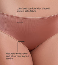 Load image into Gallery viewer, Enamor P184 Smooth Stretch Satin Bikini Panty for Women - Low Waist, Outer Elastic, Medium Coverage (Mocha Brown)