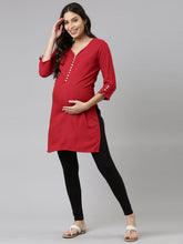 Load image into Gallery viewer, Go Colors Black Cotton Stretch Maternity Legging