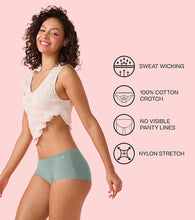 Load image into Gallery viewer, Enamor PS40 Innovations Invisi, All Day Comfort, Mid Waist Boyshorts Panty for Women - No Visible Panty Lines, Breathable, Sweat wicking, Free Cut, Full Coverage - Pack of 1 (Jadeite)