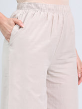 Load image into Gallery viewer, Go Colors Light Beige Cotton Hakoba Palazzo
