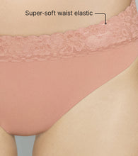 Load image into Gallery viewer, Enamor Drip Trim Lace Bikini for Women Low Waist, Lace at Waist - SMP03 (Mocha Mousse (17-1230 Tpg))