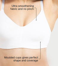 Load image into Gallery viewer, Enamor Ultra-Smoothing Women's Cotton Everyday T-Shirt Bra - No-Pinch, Hidden Lift, Non Padded, Wirefree, High Coverage - A027 (White)