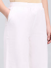 Load image into Gallery viewer, Go Colors White 100% Cotton Embroidered Wide Pant