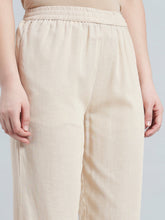 Load image into Gallery viewer, Go Colors Light Beige Organza Ethnic Pant