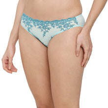 Load image into Gallery viewer, Wacoal Embrace Lace Low Waist Medium Coverage Bridal Wear Lace Bikini Panty - Aqua 64391