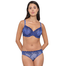 Load image into Gallery viewer, Wacoal Embrace Lace Non Padded Wired 3/4th Cup Bridal Wear Medium coverage Fashion Bra - Blue 65191
