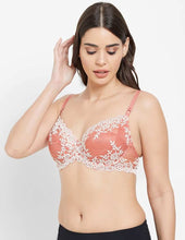 Load image into Gallery viewer, Wacoal Embrace Lace Non Padded Wired 3/4th Cup Bridal Wear Medium coverage Fashion Bra - Coral 65191