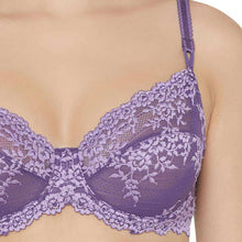 Load image into Gallery viewer, Wacoal Embrace Lace Non Padded Wired 3/4th Cup Bridal Wear Medium coverage Fashion Bra - Purple 65191