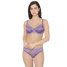 Load image into Gallery viewer, Wacoal Embrace Lace Non Padded Wired 3/4th Cup Bridal Wear Medium coverage Fashion Bra - Purple 65191