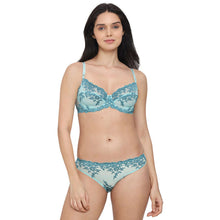 Load image into Gallery viewer, Wacoal Embrace Lace Non Padded Wired 3/4th Cup Bridal Wear Medium coverage Fashion Bra - Aqua 65191