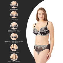 Load image into Gallery viewer, Wacoal Embrace Lace Non Padded Wired 3/4th Cup Bridal Wear Medium coverage Fashion Bra - Black 65191