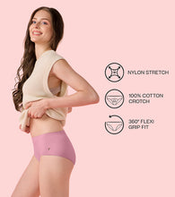 Load image into Gallery viewer, Enamor IP37 Innovations Flexi Free, Comfy Essentials, No Visible Panty Lines, All Day Comfort, Mid Waist Brief Panty for Women - Regular Coverage (Orchid Smoke)