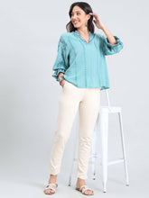 Load image into Gallery viewer, Go Colors Ecru Ponte Smart Fit Kurti Pant
