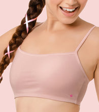 Load image into Gallery viewer, Enamor Innovations Antimicrobial, Cami Neck , Front Double Layer Women's Cotton Beginner's Bra - Pop-On Style, Non Padded, Wirefree, High Coverage - BB02 (Pearl)
