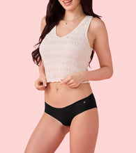 Load image into Gallery viewer, Enamor PB40 Innovations Invisi, All Day Comfort, Low Waist Bikini Panty for Women - No Visible Panty Lines, Sweat wicking, Free Cut, Regular Coverage - Pack of 1 (Jet Black)