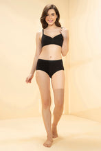 Load image into Gallery viewer, Amante Breathable Easy Padded Wired Cotton Bra - Black 107001