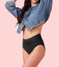 Load image into Gallery viewer, Enamor CW01 Cotton Classic, All Day Comfort, High Waist Brief - Breathable, Antimicrobial with Stain Release, Outer Brushed Wide Elastic, Full Coverage - Pack of 1 (Jet Black)